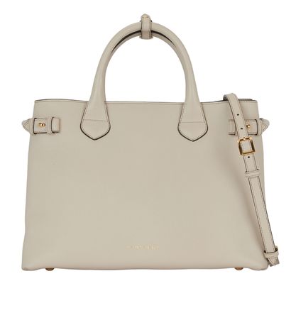 Medium Banner Tote, &pound;310, Handbags, Beige, Leather, Front view